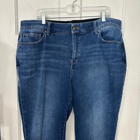 Lularoe Jeans Womens 38 Blue Magic Waist Stretch Denim High Rise Slim Straight - Picture 4 of 8